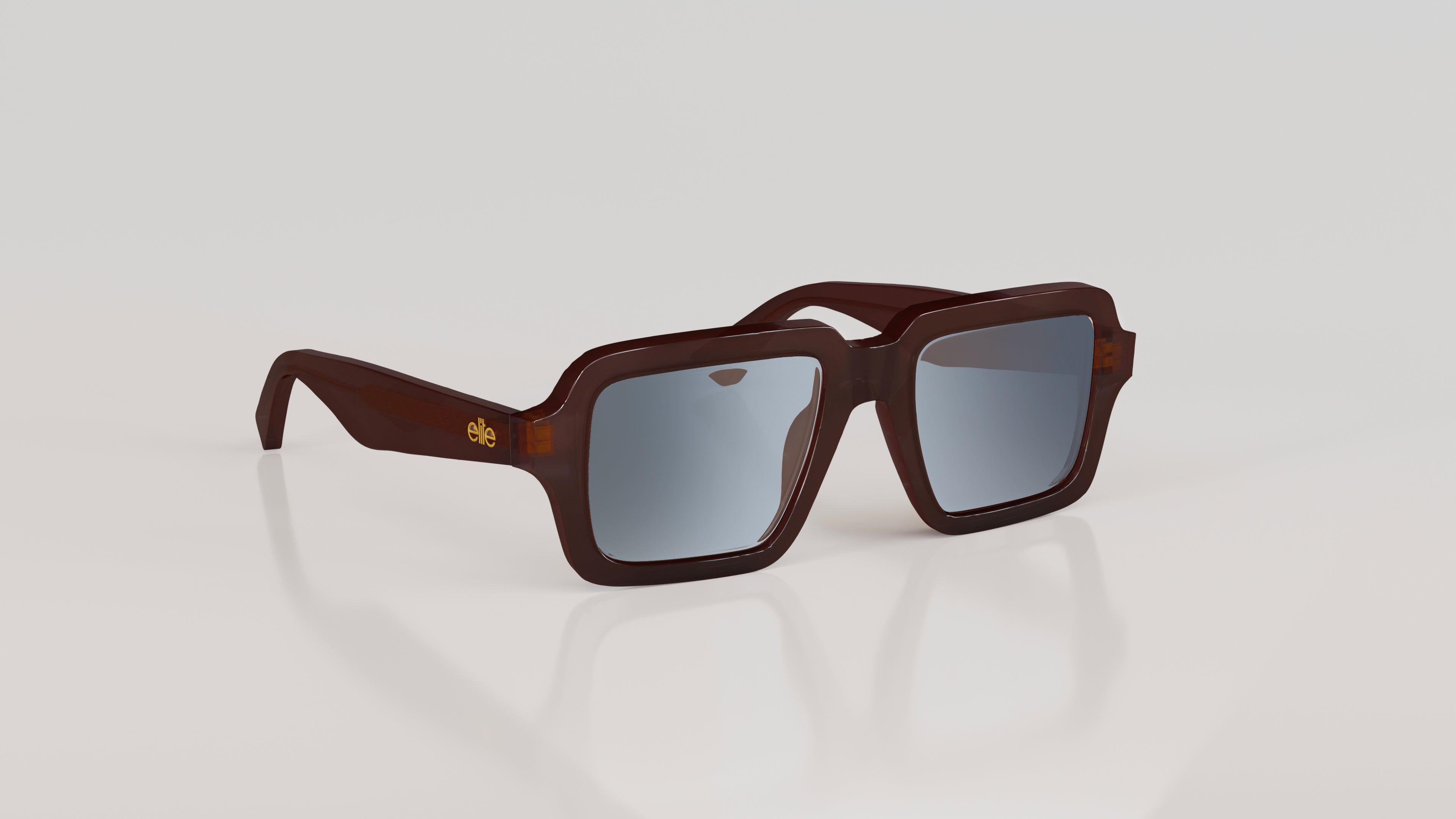 James#Color_Montatura Marrone Lucido con Lente Blu Deg