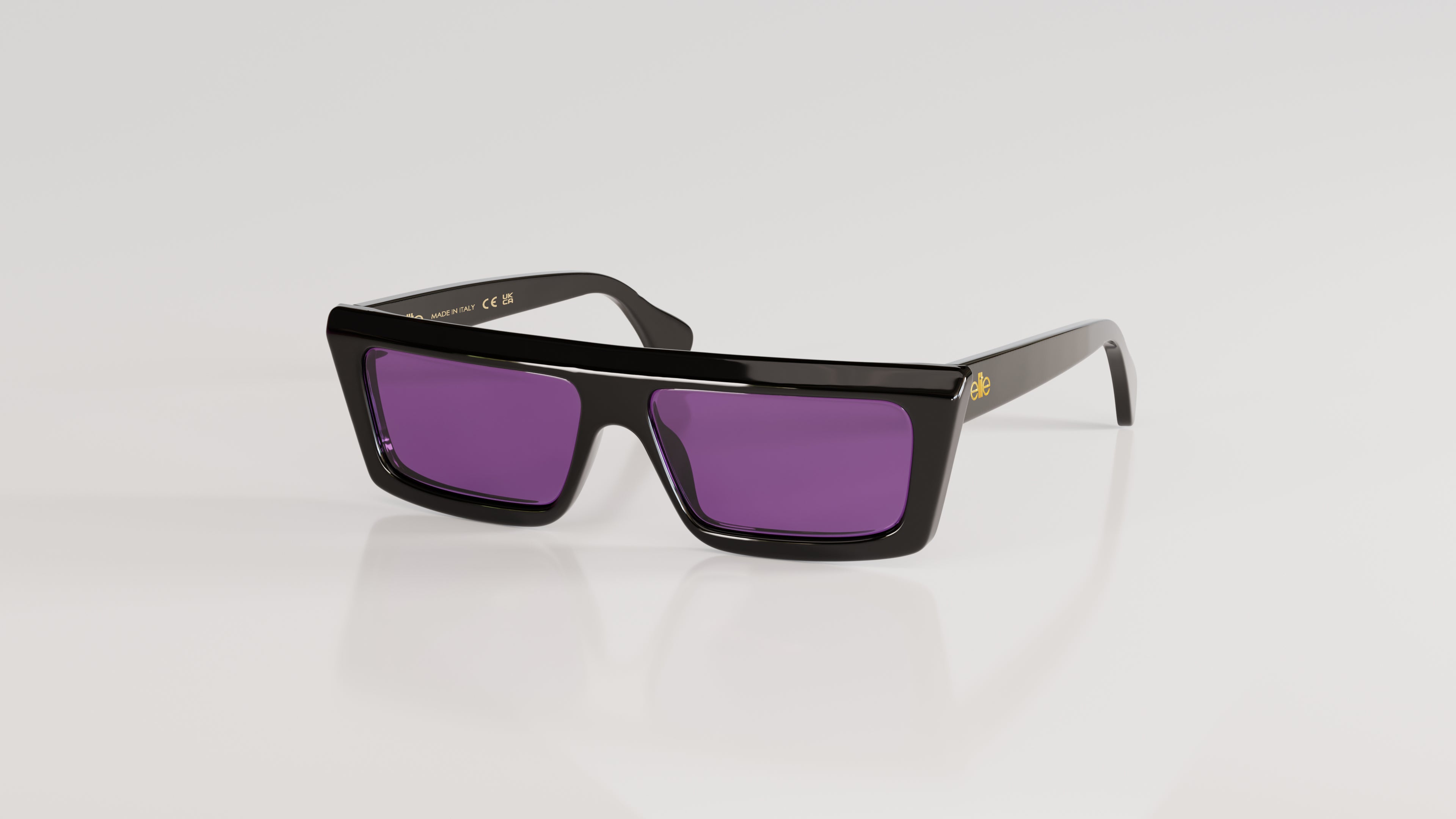 Valentin#Color_Montatura Nero Lucido con Lente Viola