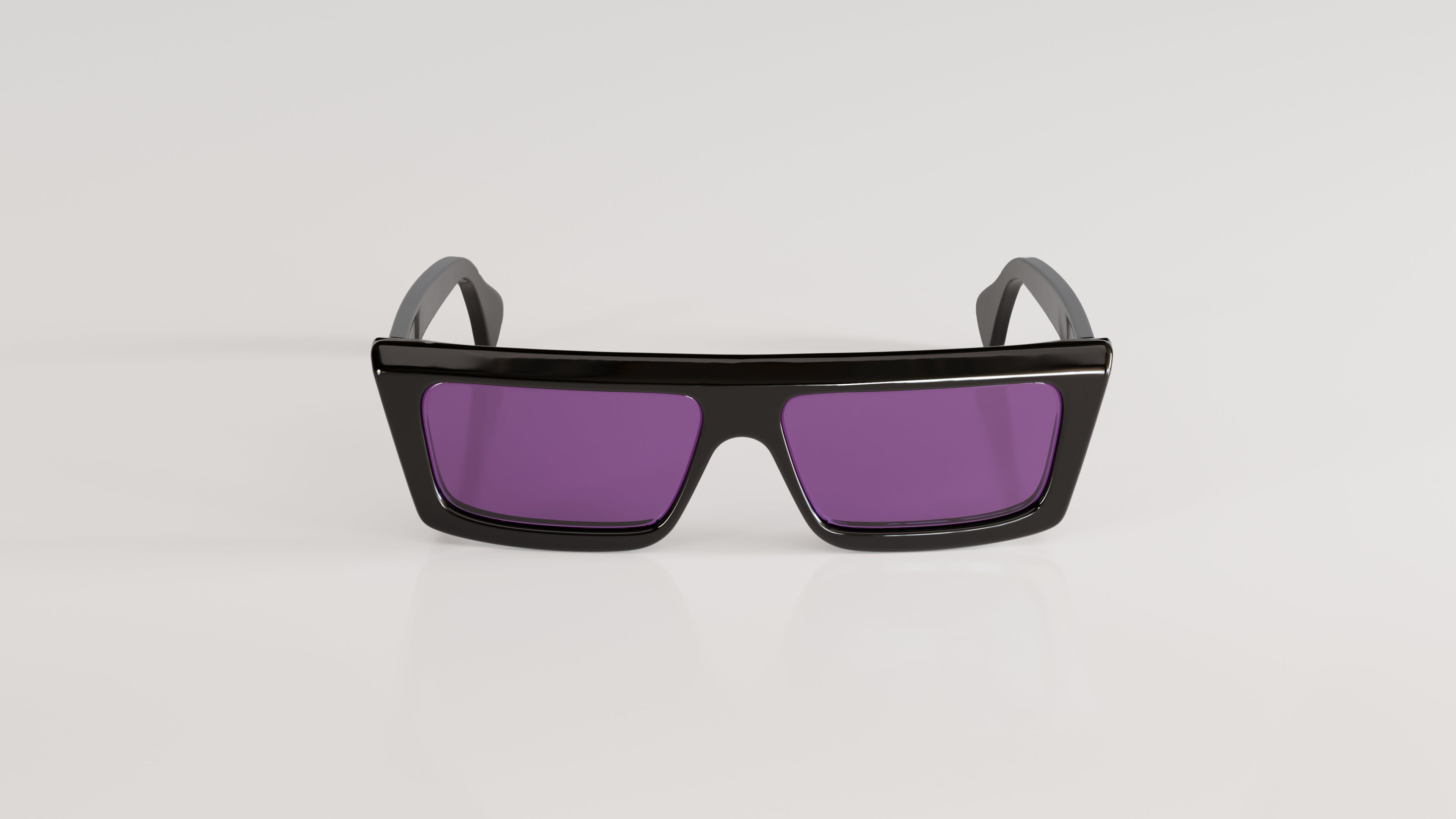 Valentin#Color_Montatura Nero Lucido con Lente Viola