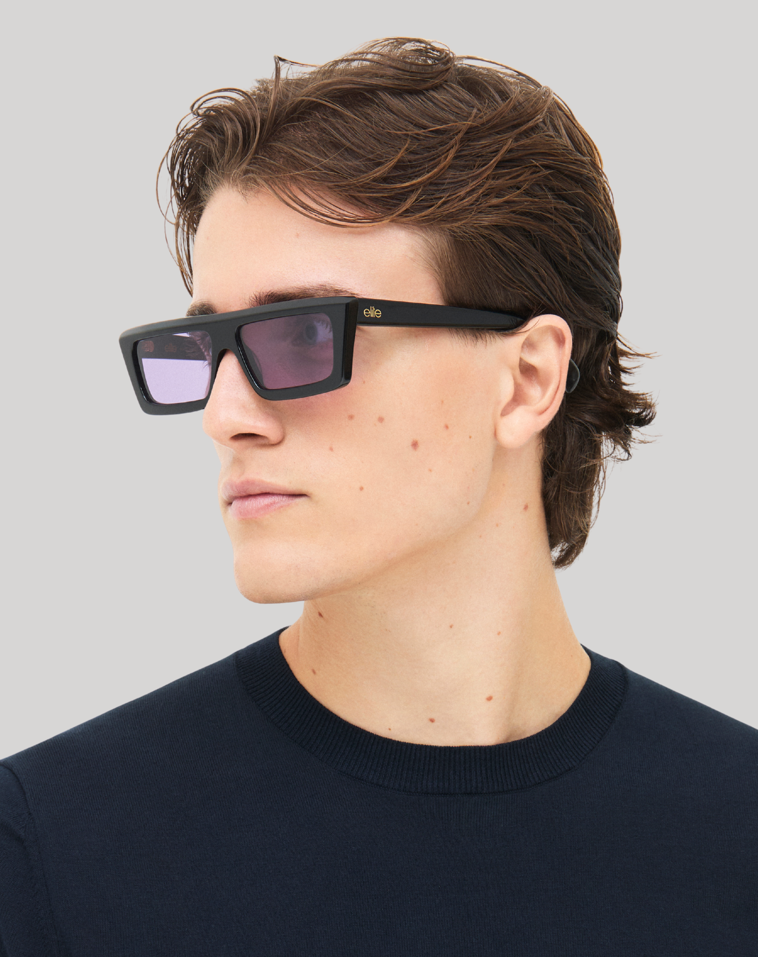 Valentin#Color_Montatura Nero Lucido con Lente Viola