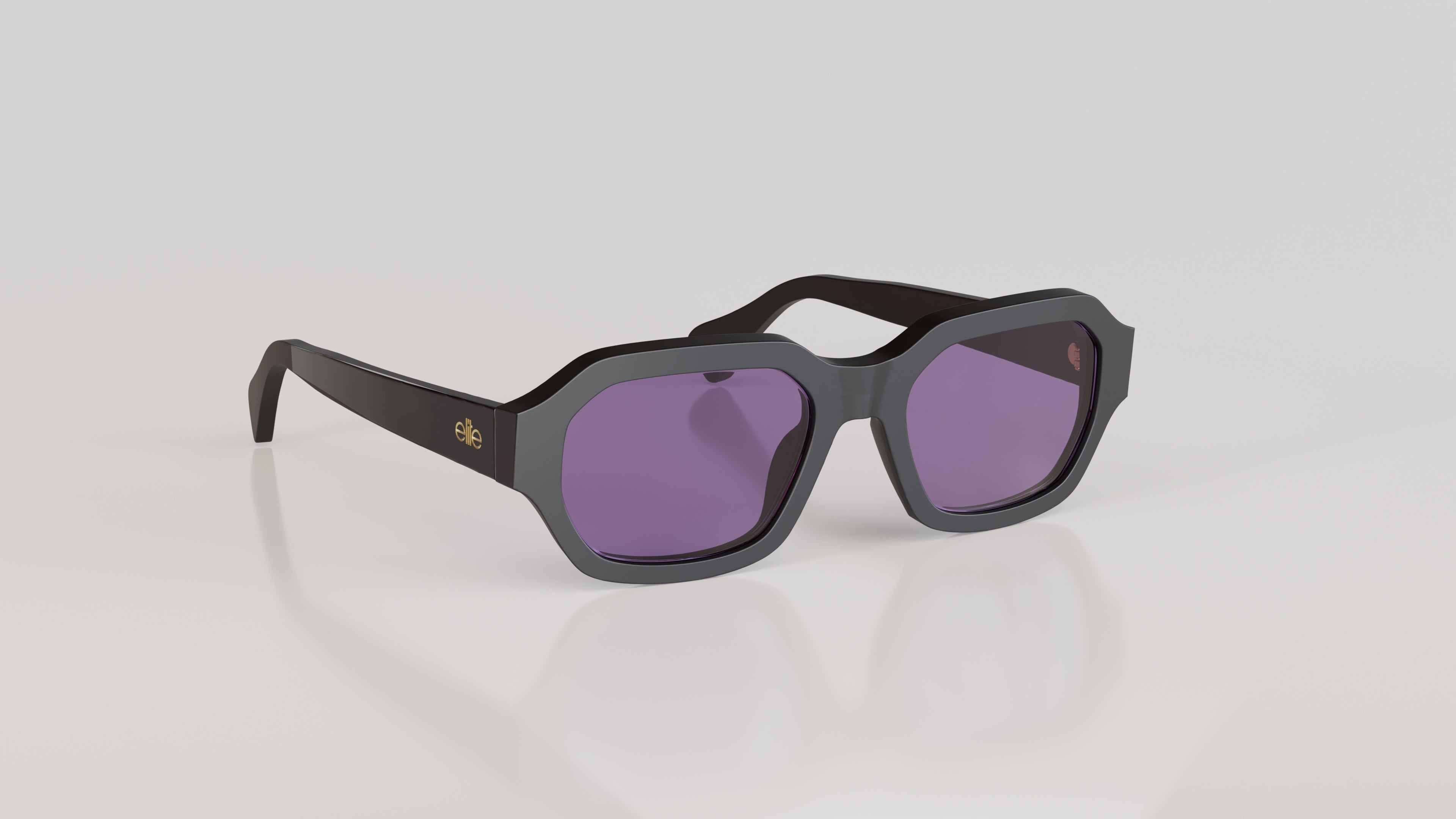 Chris#Color_Montatura Nero Opaco con Lente Viola