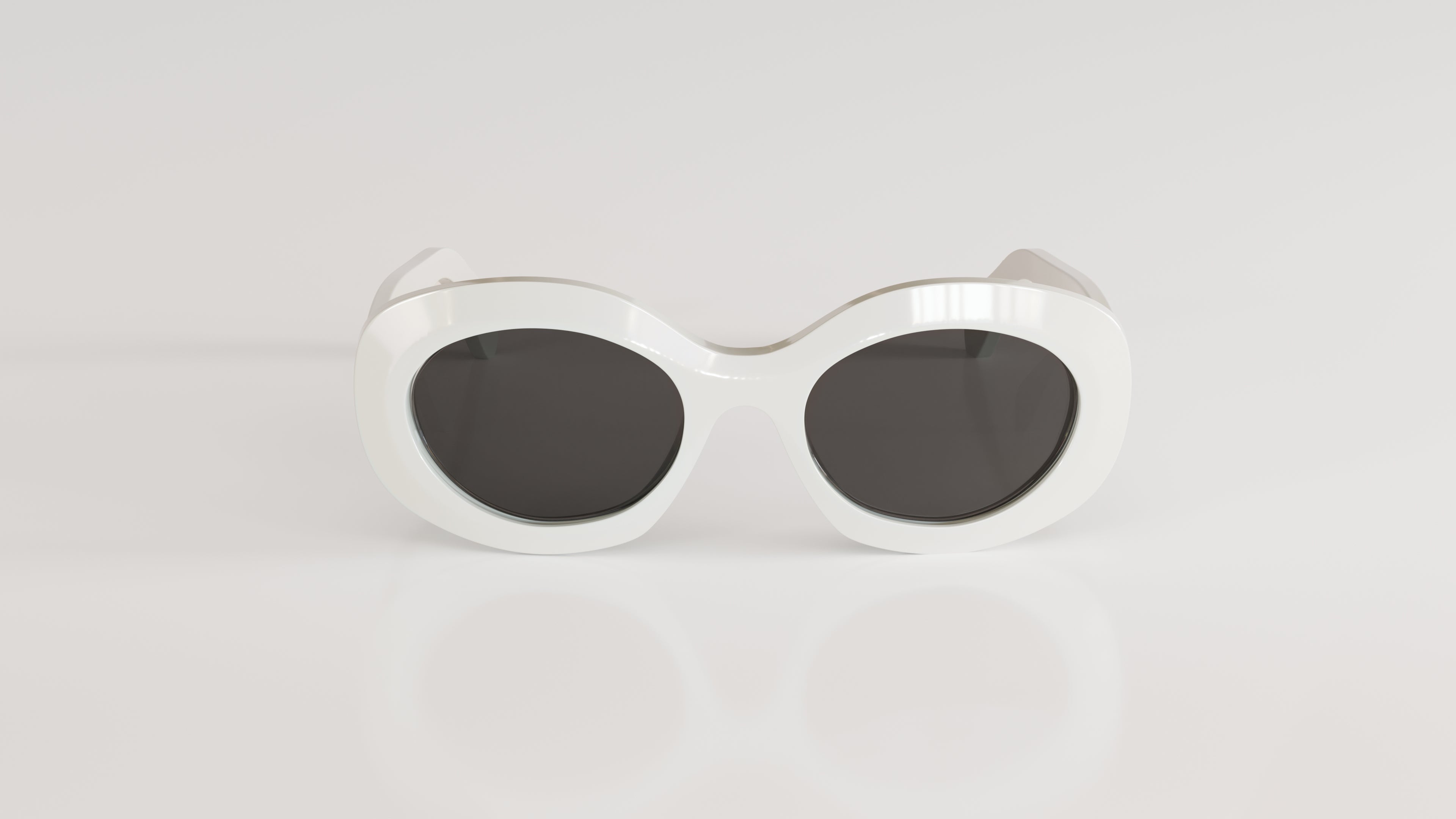 Lola#Color_Montatura Bianco lucido con Lente Azzurro