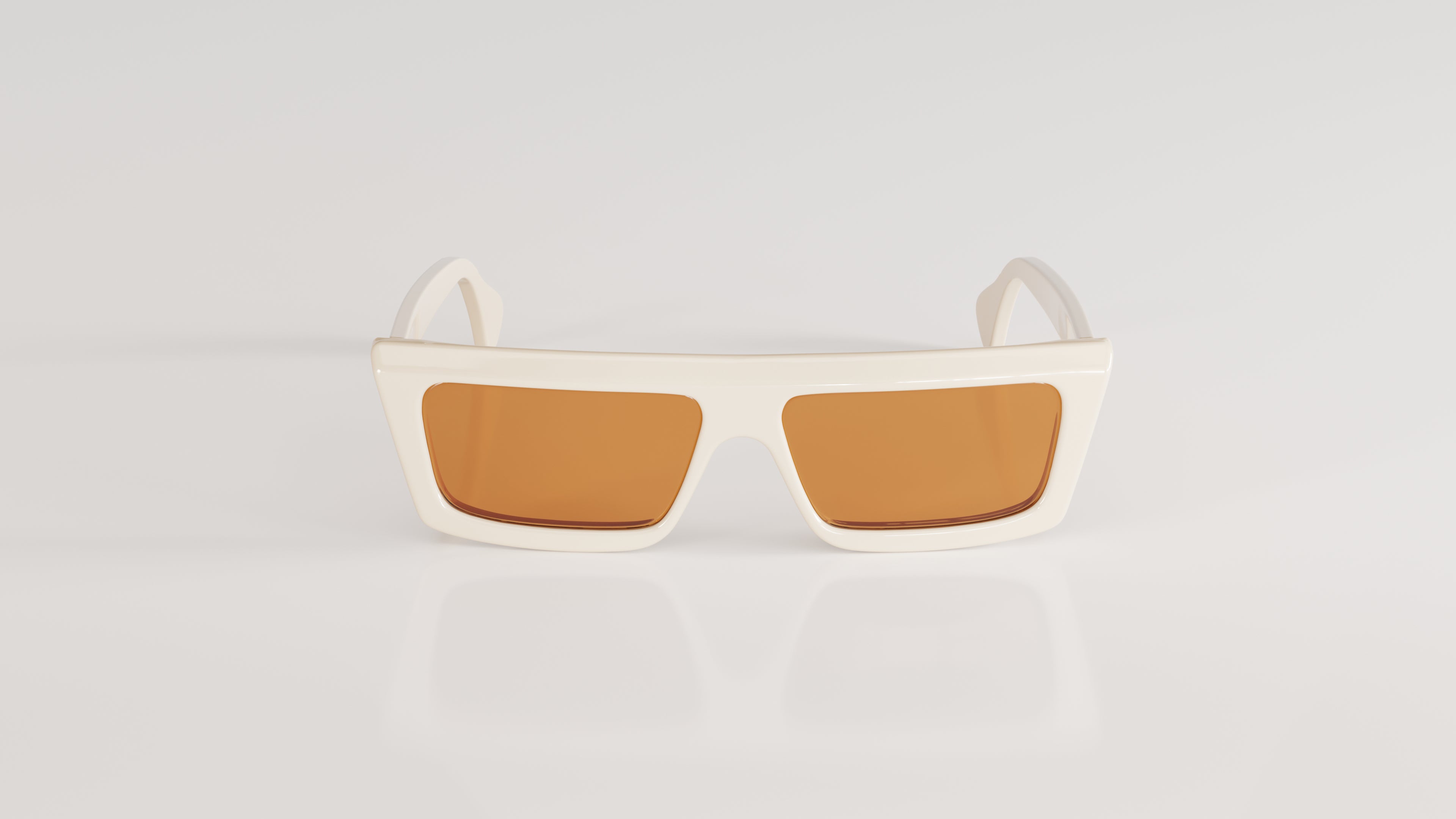 Valentin#Color_Montatura Bianco Lucido con Lente Marrone + Flash Oro