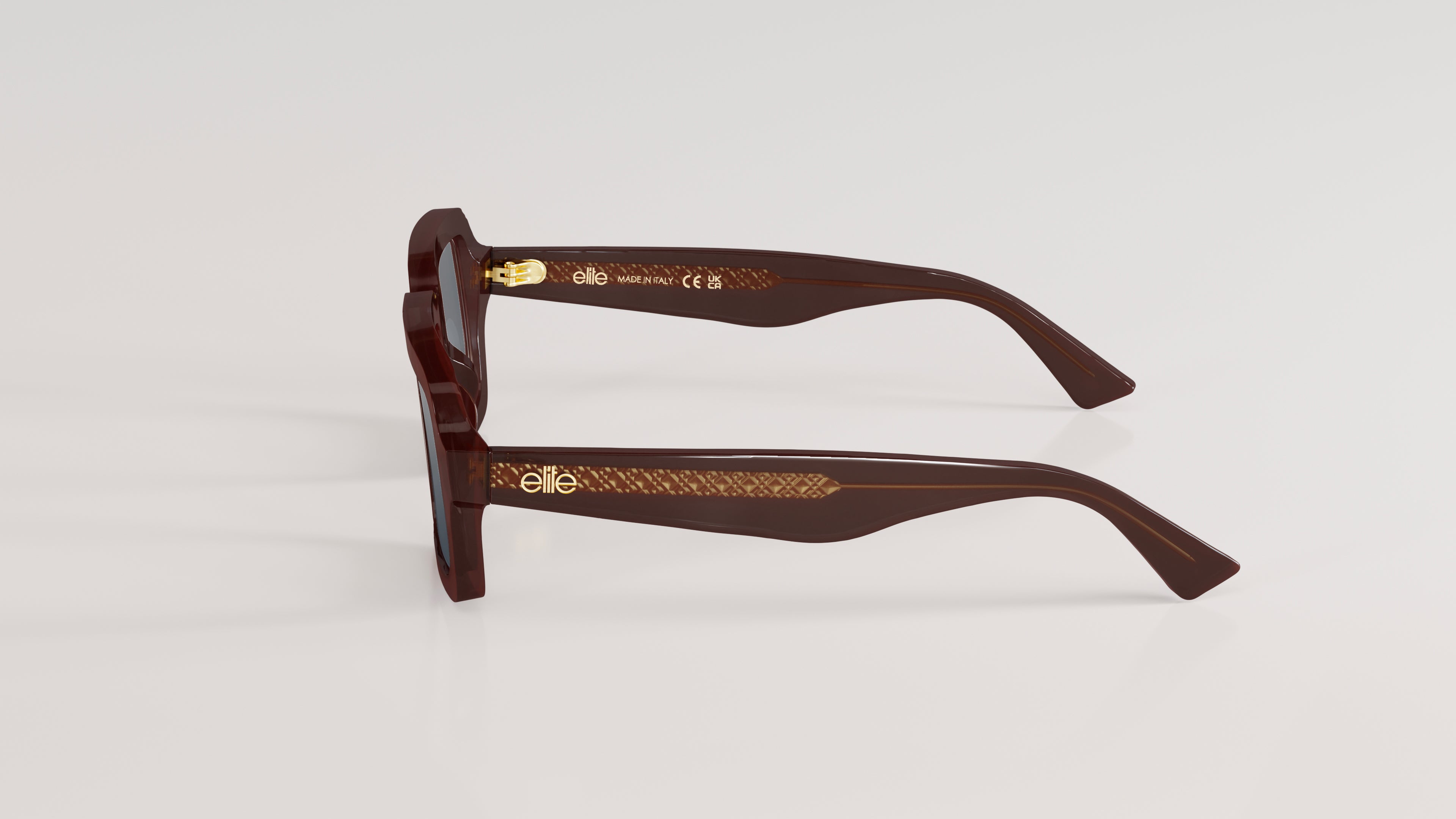 James#Color_Montatura Marrone Lucido con Lente Blu Deg