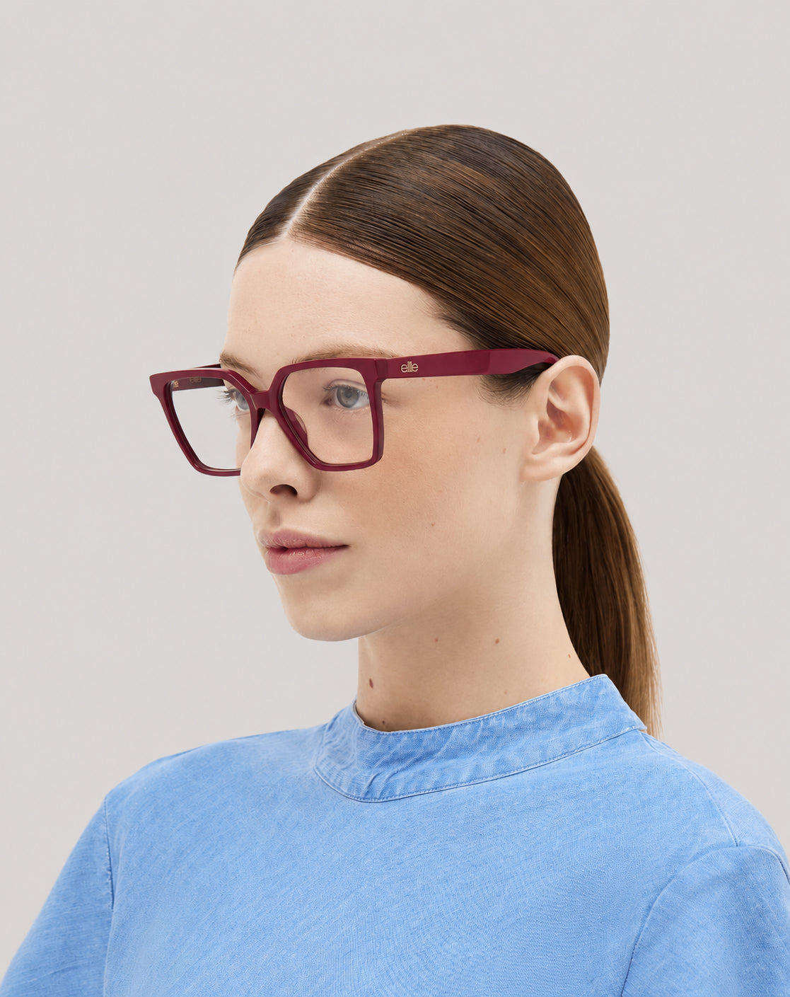 Adriana#Color_Montatura Rosso Amaranto Pastello Lucido
