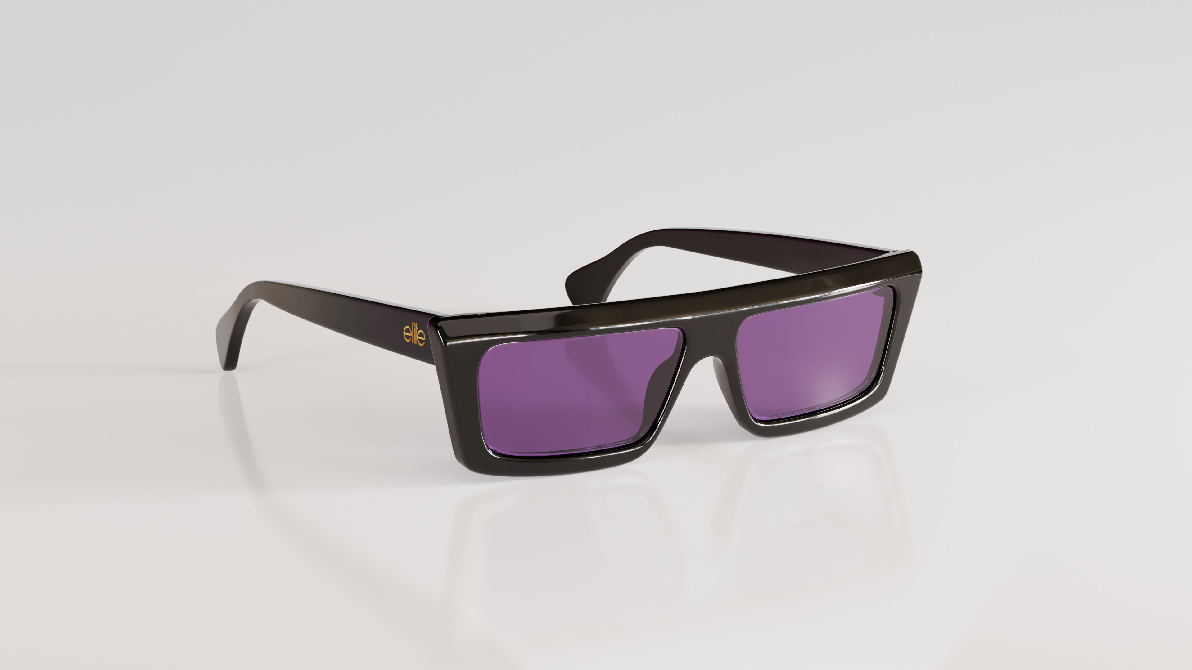 Valentin#Color_Montatura Nero Lucido con Lente Viola