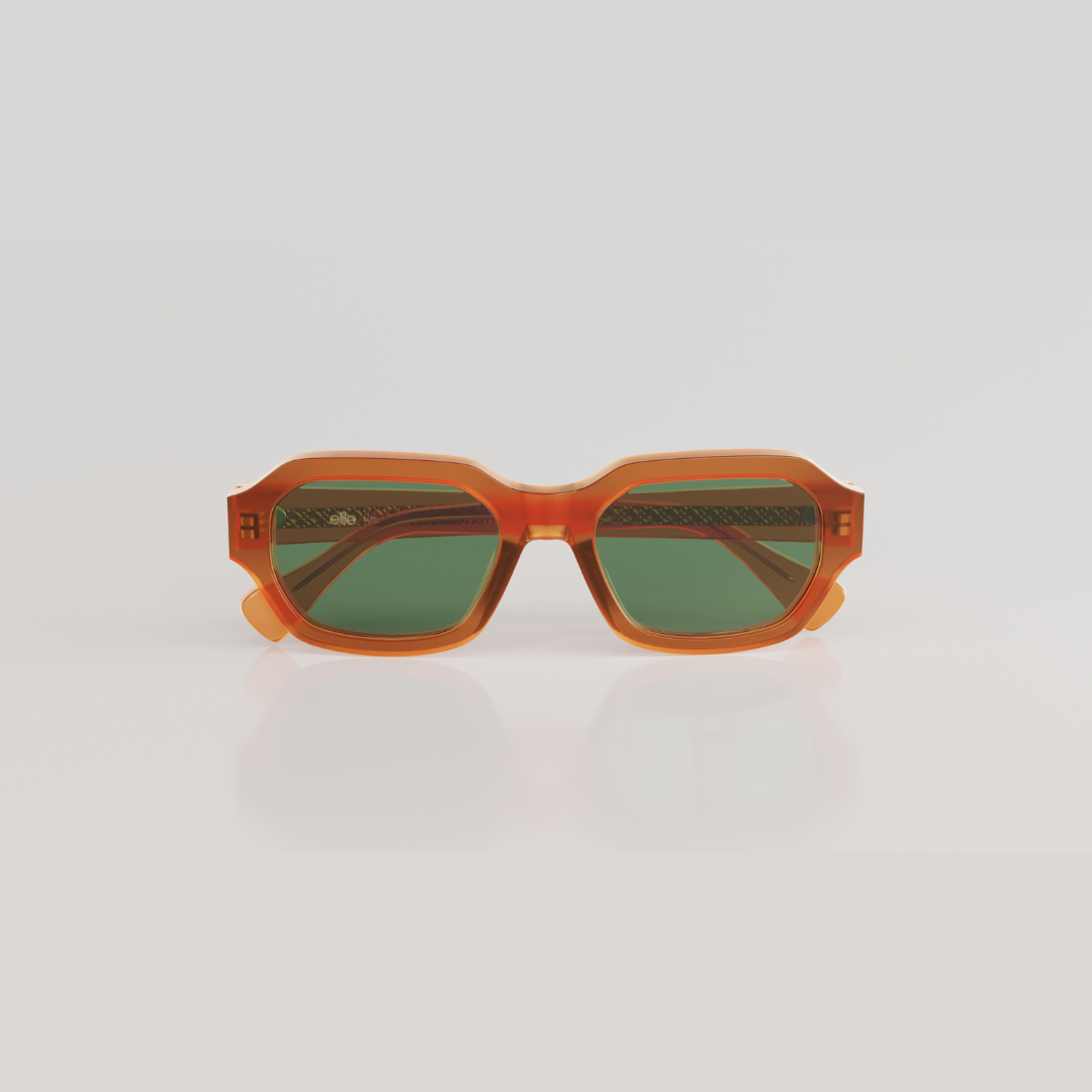 Chris#Color_Montatura Caramello Lucido con Lente Verde